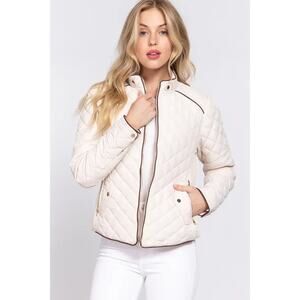 Love Tree Cream Quilted Jacket